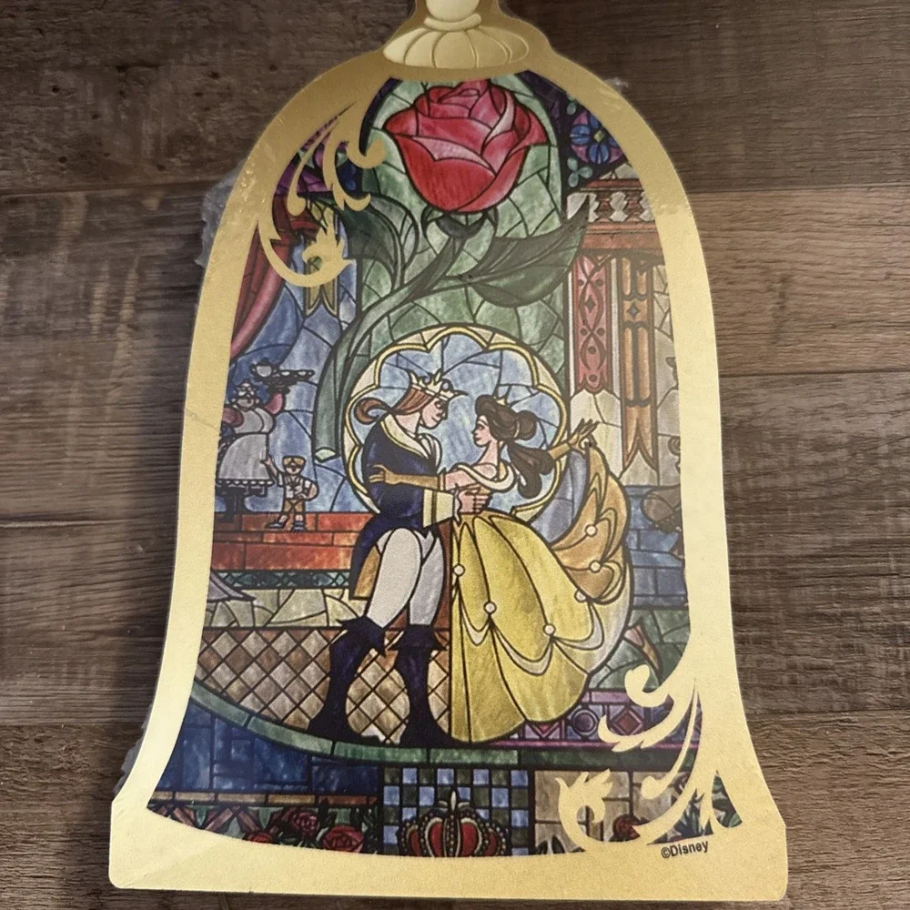Disney Beauty and The Beast Stained Glass Shelf Sitter Decor NEW